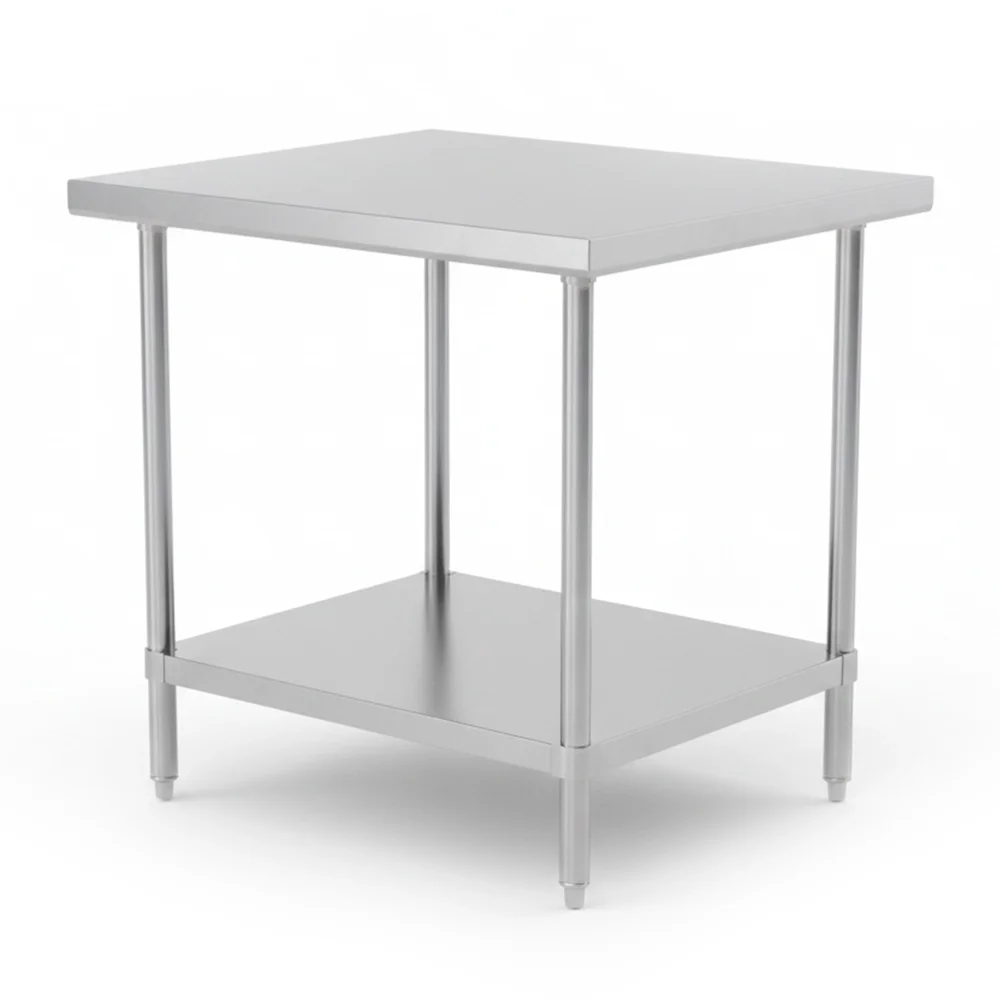 36" x 36" 16 Gauge Commercial Work Table with Undershelf, 304 Stainless Steel