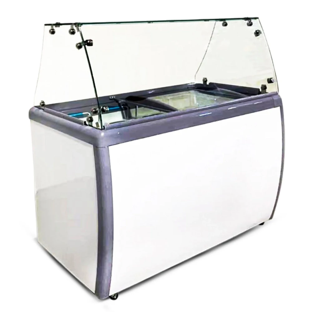 ChillCore Series 49" Dipping Cabinet With Flat Glass Sneeze Guard
