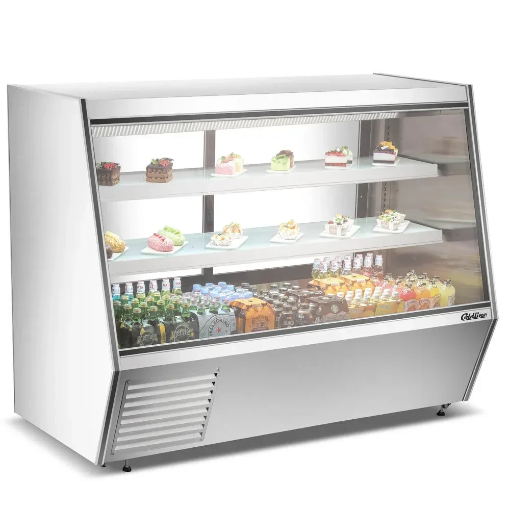 Coldline 72" Refrigerated High Meat Deli Case, Slanted Glass, Rear Storage, 1 Year Warranty
