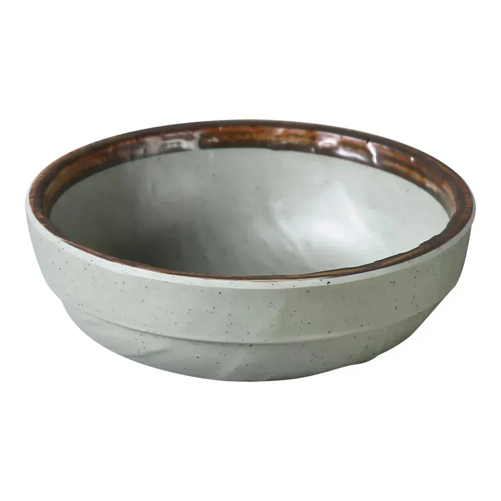Yanco China melamine salad or soup bowl with matte finish, versatile for both hot and cold dishes in daily dining or catering use.