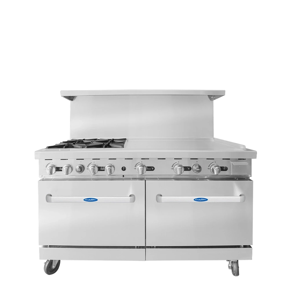 Atosa AGR-4B36GR 60″ Gas Range with Four Open Burners & 36″ Griddle