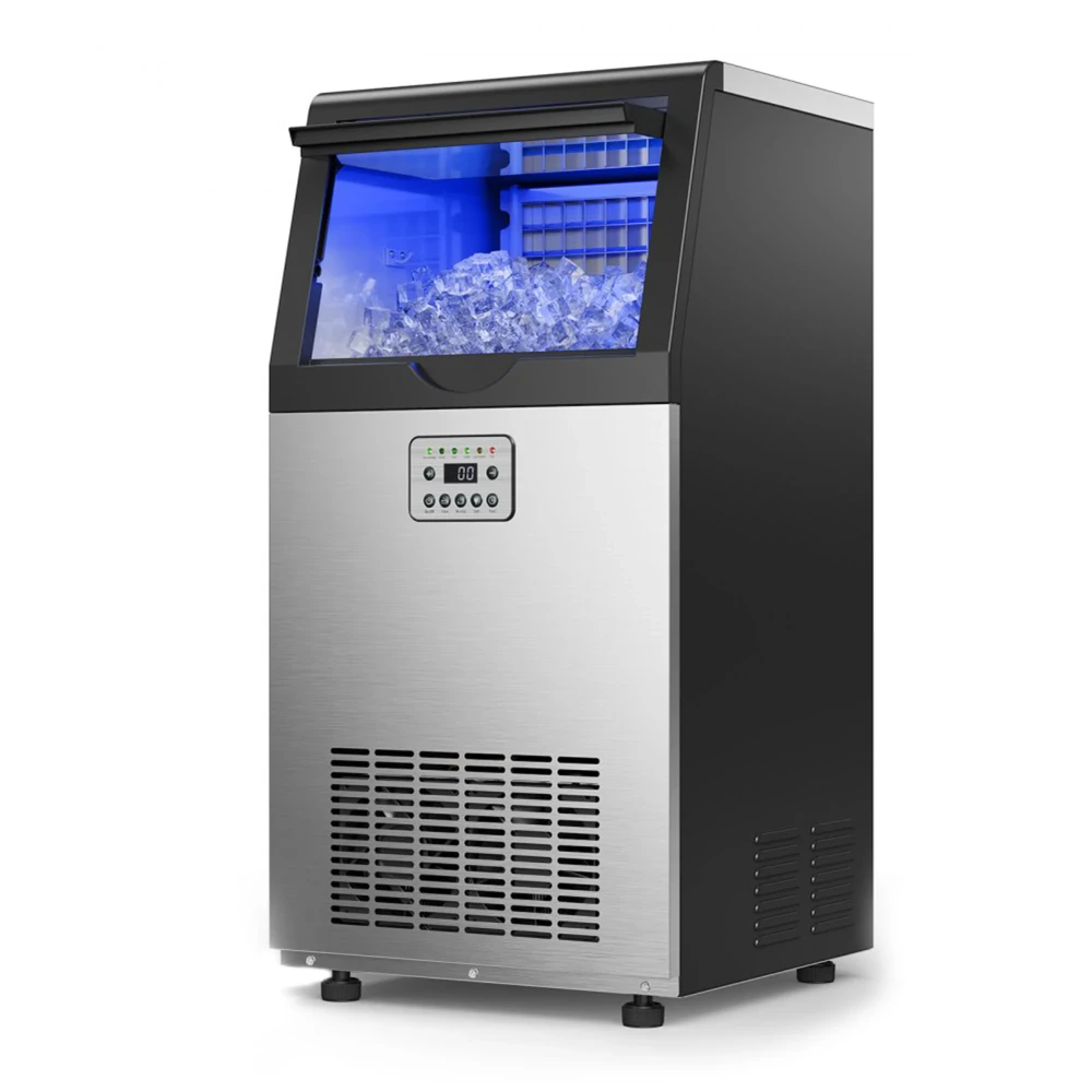 ChefPro Series 16'' Commercial Undercounter Ice Maker, 100 lbs/24h, 30lbs Storage, Freestanding