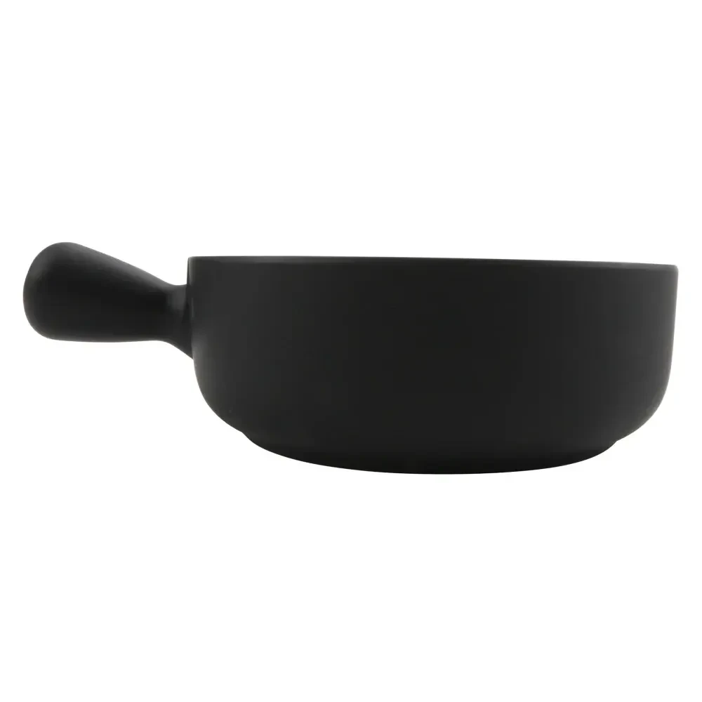 GET Cheforward 6 oz Round Melamine Bowl w/ Handle, Black