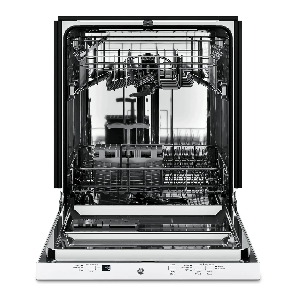 GE GDT225SGLWW 24" Dishwasher with Sanitize Cycle, ADA Compliant, Stainless Steel Interior, White