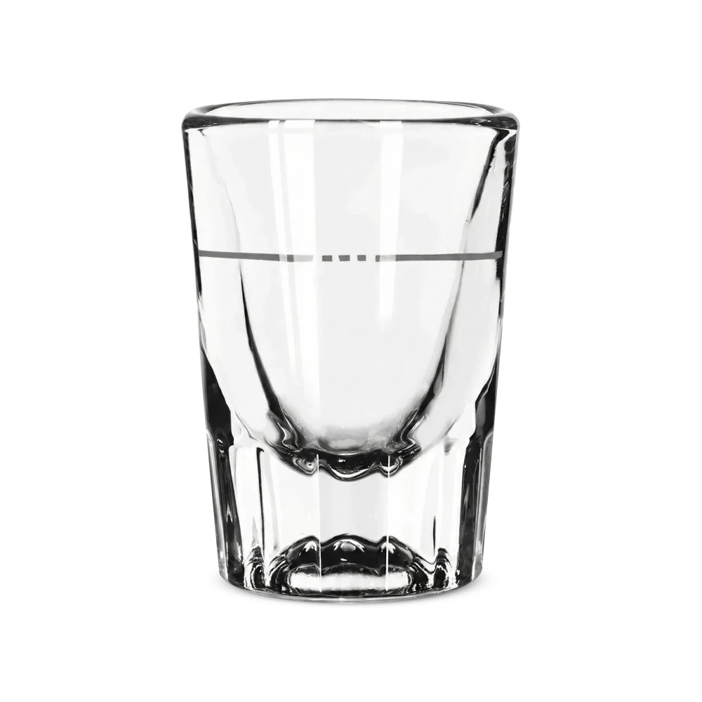Fluted shot glass from Libbey with an internal pour line for accurate and efficient service of layered or measured shots in a busy bar.