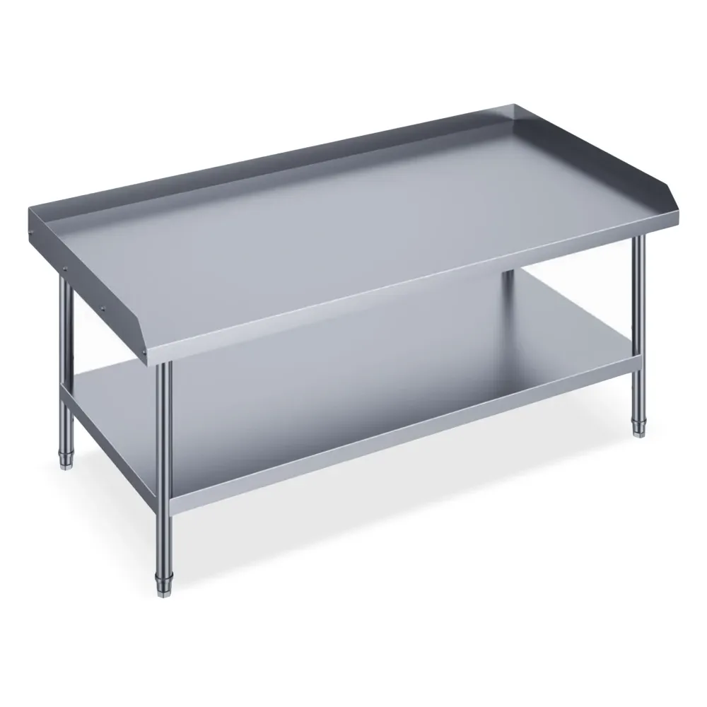 ChefPro Series Stainless Steel Undershelf Work Table with 3 Sided Backsplash, 30" x 60" x 26"
