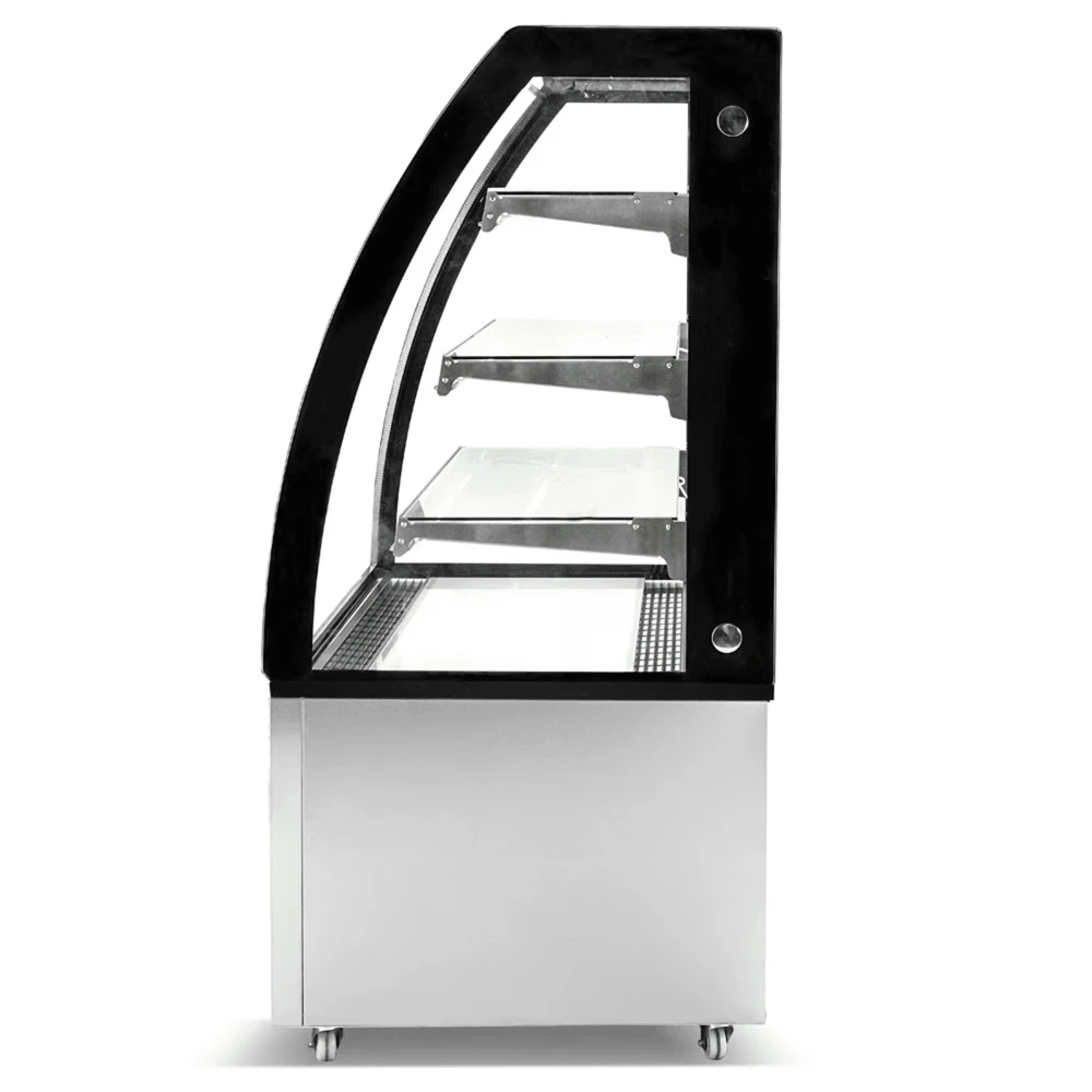 ProKitchen Series 48" Curved Glass Refrigerated Bakery Display Case, High Volume, Stainless Steel, 110-120V