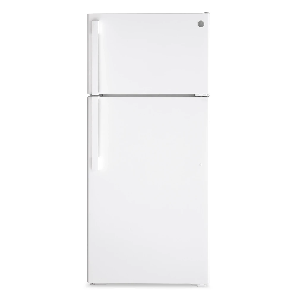 GE GTE17DTNRWW 28" Top Freezer Refrigerator, 16.6 Cu. Ft., White