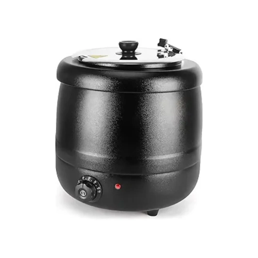 ChefPro Series Soup Warmers with Stainless Steel Hinged Lid and Detachable Insert Pot, 10.5QT, Black