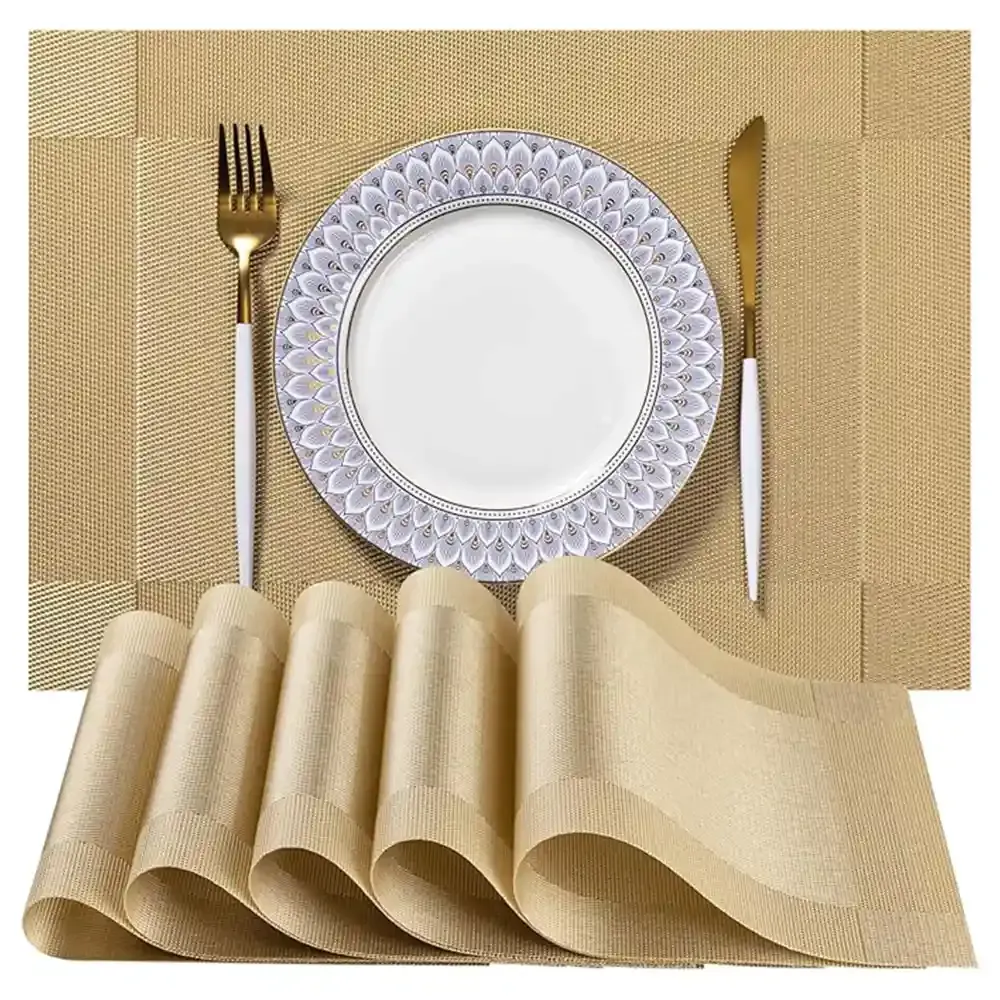 ServeCraft Series Vinyl Woven Placemats, 12" X 17", 4 Pieces