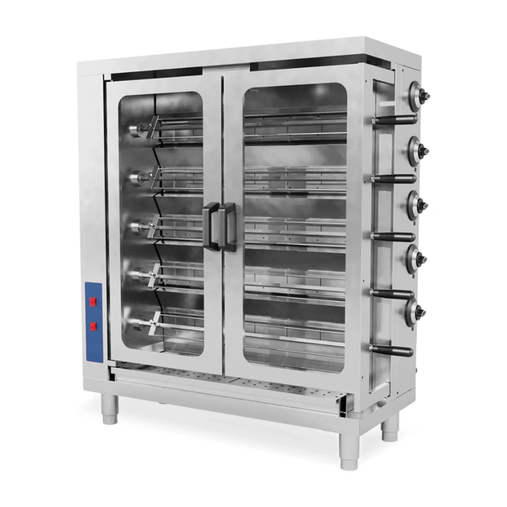 Pegasus CR-5G 47" Gas Chicken Rotisserie, 5 Spits, 32.47 Cuft, 120V