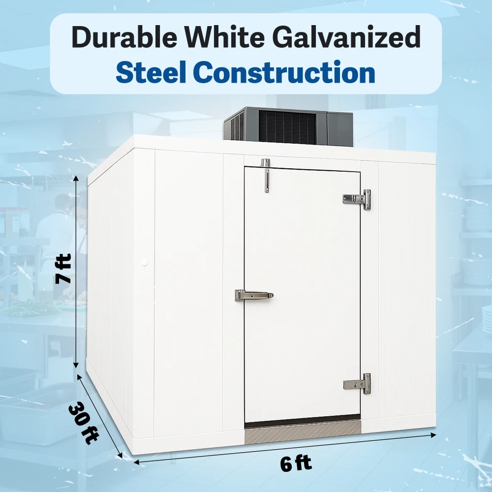 PolarBox Series 6' x 30' Quick Ship Walk-In Freezer With Floor & Top Mounted Refrigeration