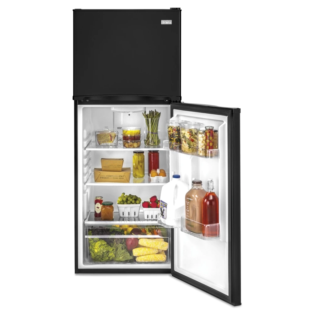 Haier HA10TG21SB 24" Top Freezer Refrigerator, 9.8 Cu. Ft., Black