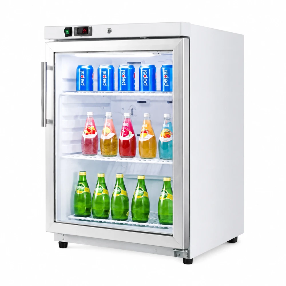 Frigomax Series 24" Countertop Display Freezer, 1 Glass Door, 2 Shelves, White Coated Steel, 1 Year Warranty