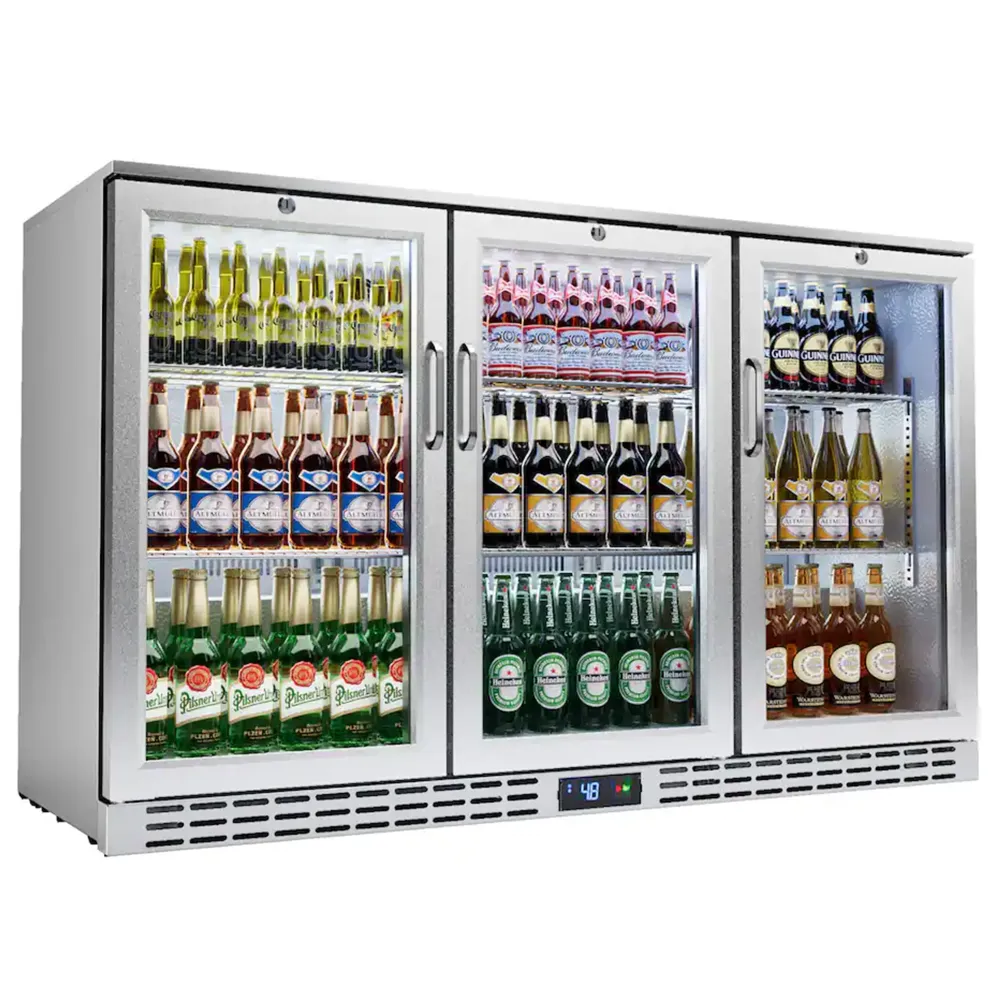 ChillCore Series 53" Back Bar Refrigerator with 3 Glass Doors, 11.7 cu.ft, Stainless Steel