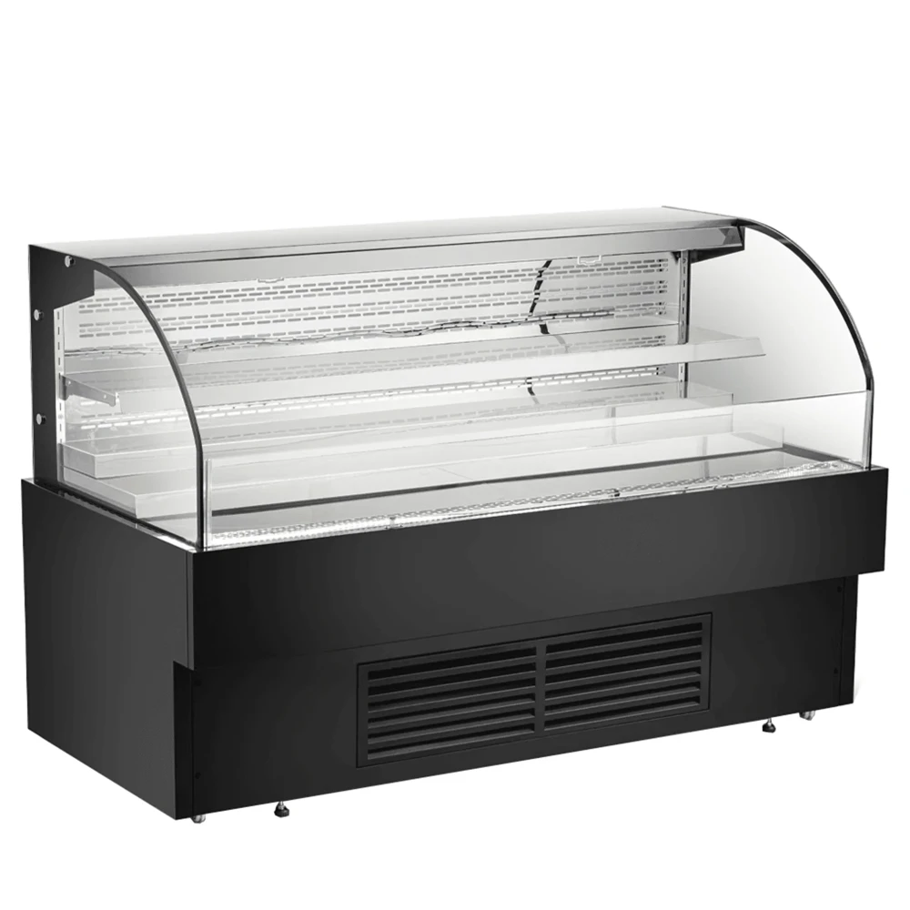 ProKitchen Series 71" Grab and Go Low Profile Open Air Merchandiser, Black, 1 Year Warranty