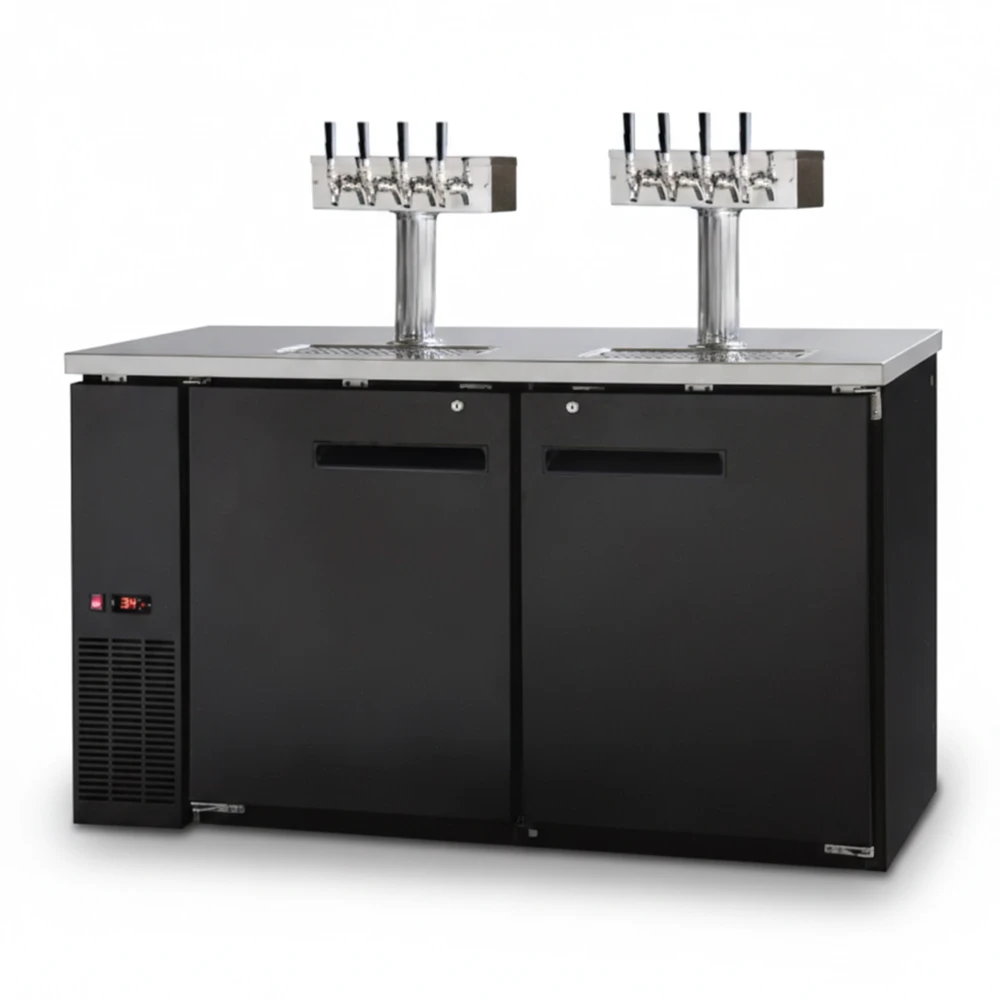 IceVault Series 61" Wide Eight Tap Black Craft Beer Kegerator