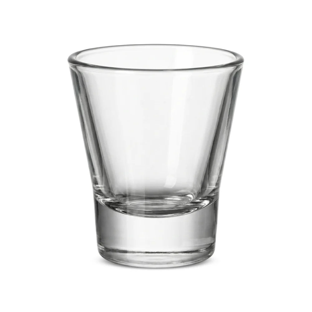 Mini shot espresso glass by Libbey with a thick, durable base perfect for custom logos, initials, or monograms in stylish café or bar service.