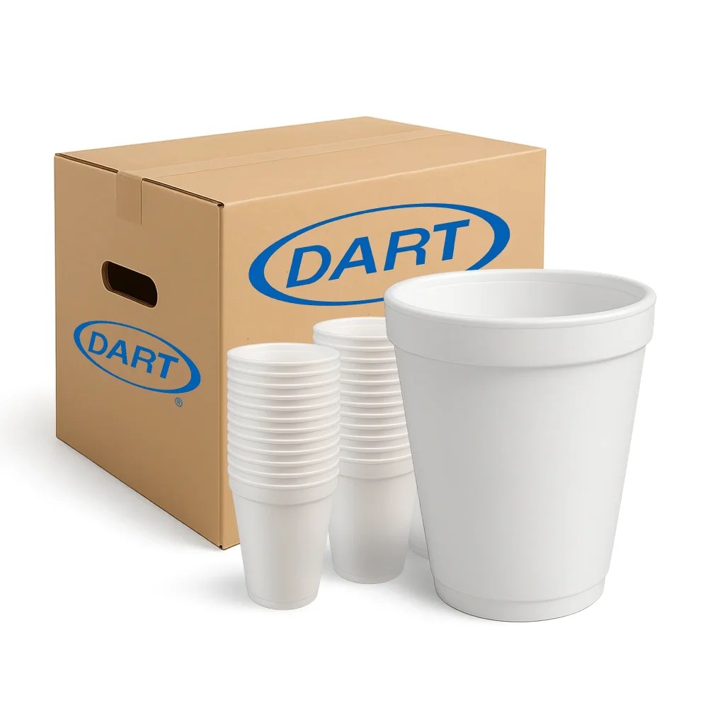 Dart 12J12 12 oz Foam Cup, White, 1000/Case