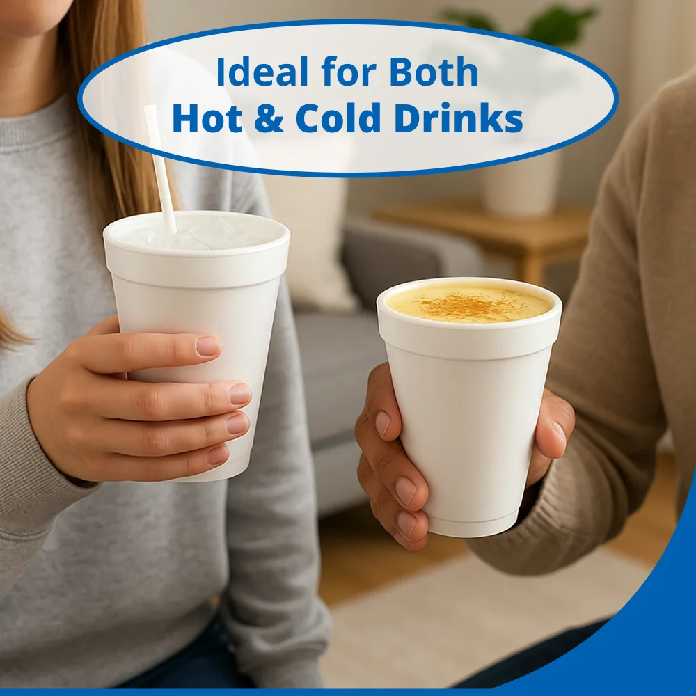 Dart 12J12 12 oz Foam Cup, White, 1000/Case