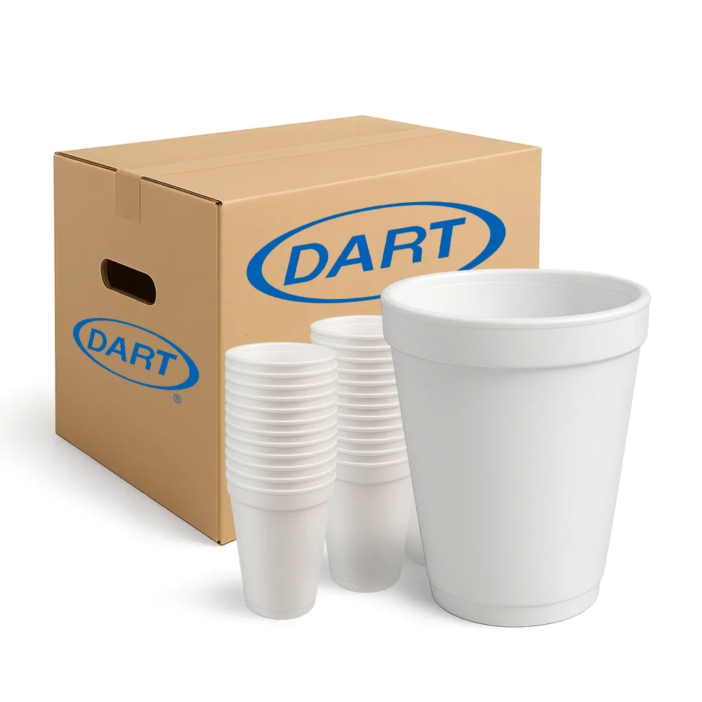 Dart 16J16 16 oz Foam Cup, White, 1000/Case