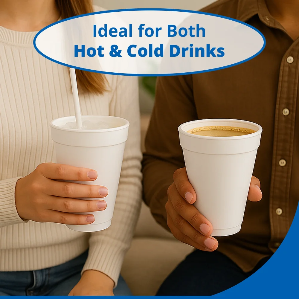 Dart 16J16 16 oz Foam Cup, White, 1000/Case