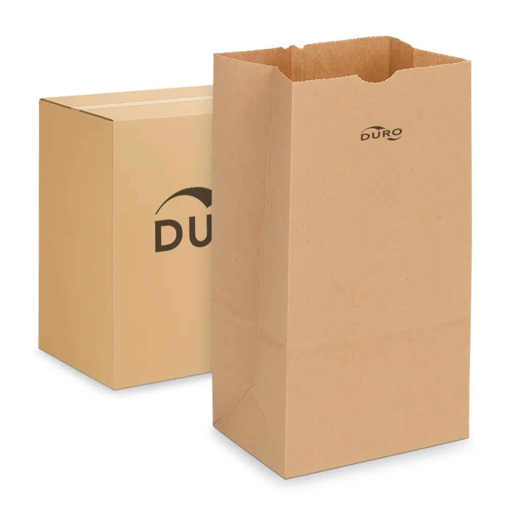Duro 4 lb. Natural Kraft Paper Bag, Brown, 5" x 9.8", 500 Bags/Case