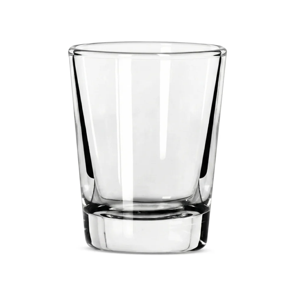 Traditional shot glass from Libbey with clean lines and a classic look, suited for house pours in busy bar environments and high traffic venues.