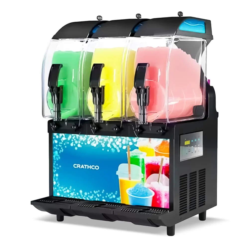 Crathco I-PRO 3E Granita / Slushy / Frozen Beverage Dispenser, Triple 2.9 Gallon Bowls, Electronic Control, 115V