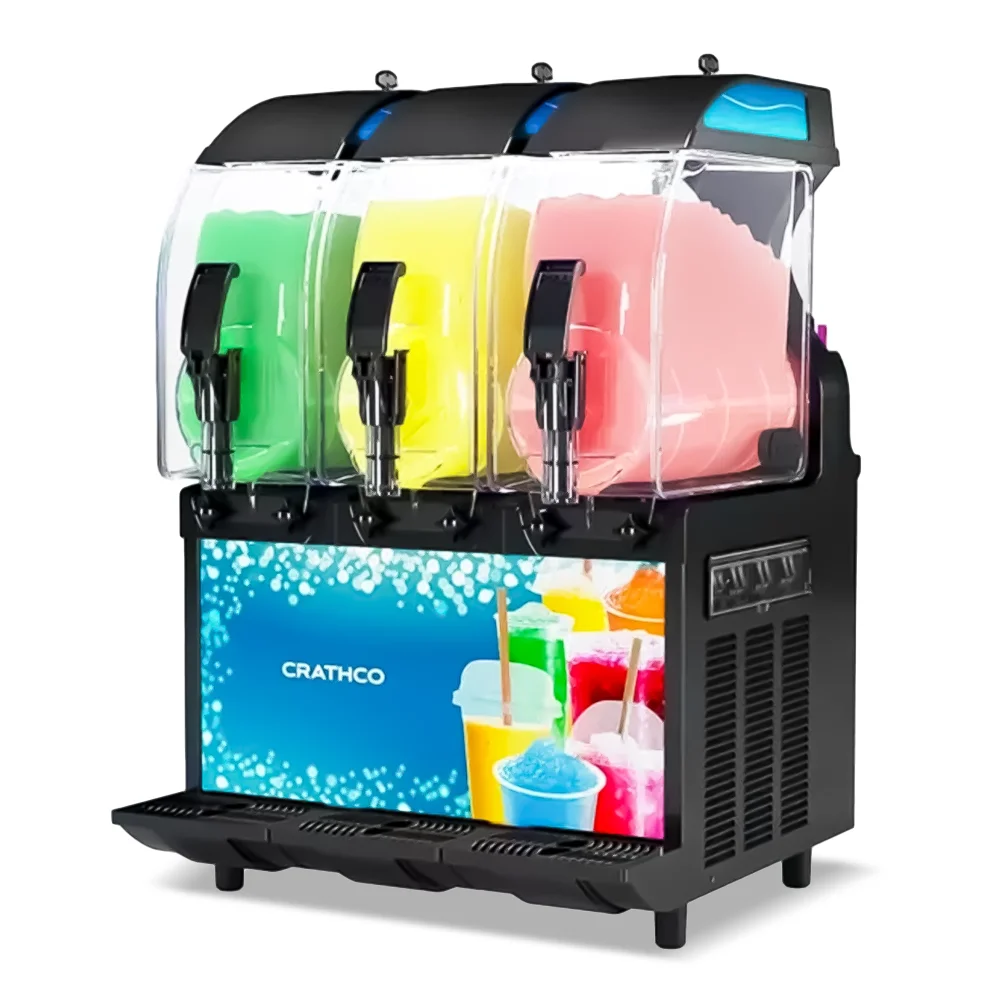 Crathco I-PRO 3M Granita / Slushy / Frozen Beverage Dispenser, Triple 2.9 Gallon Bowls, Manual Control, 115V