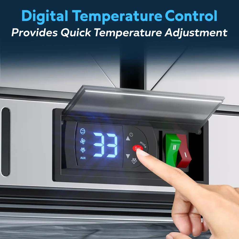 ChillCore Series 36" Commercial Back Bar Beverage Refrigerator, 2 Glass Door, Stainless Steel, 1 Year Warranty