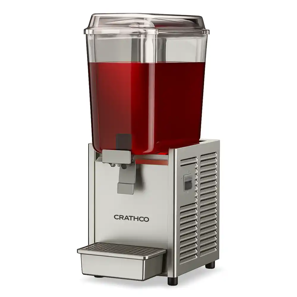 Crathco D15-3 Classic Bubbler Refrigerated Beverage Dispenser, Single 5 Gallon Bowl, Stainless Steel