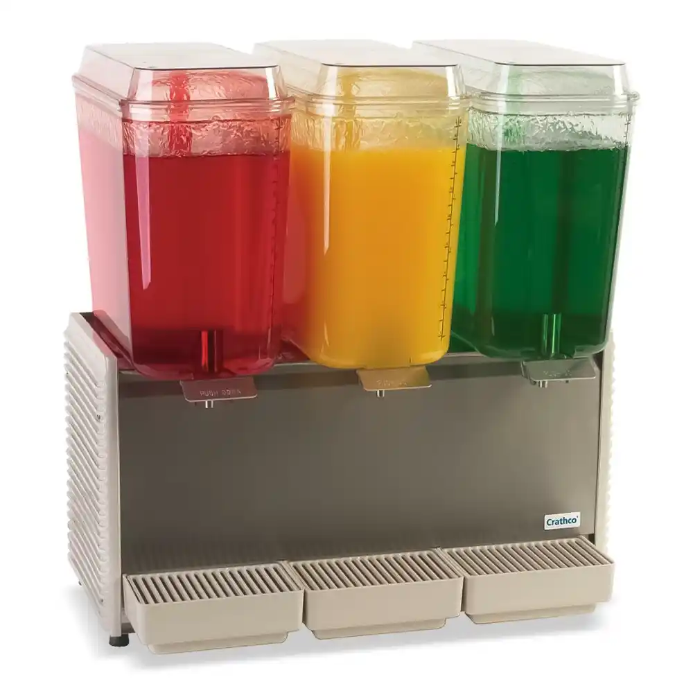 Crathco D35-4 Classic Bubbler Refrigerated Beverage Dispenser, Triple 5 Gallon Bowls, 115V