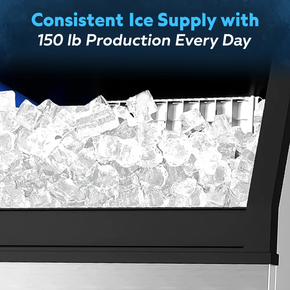 ChillCore Series 20'' Commercial Undercounter Ice Machine with 35 lb Bin, 150 lb/day, 1 Year Warranty