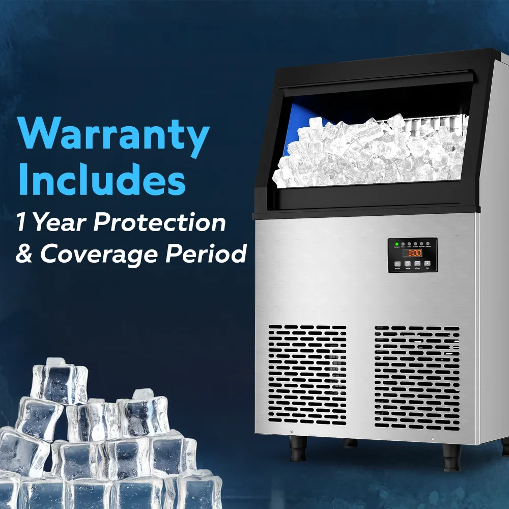 ChillCore Series 20'' Commercial Undercounter Ice Machine with 35 lb Bin, 150 lb/day, 1 Year Warranty