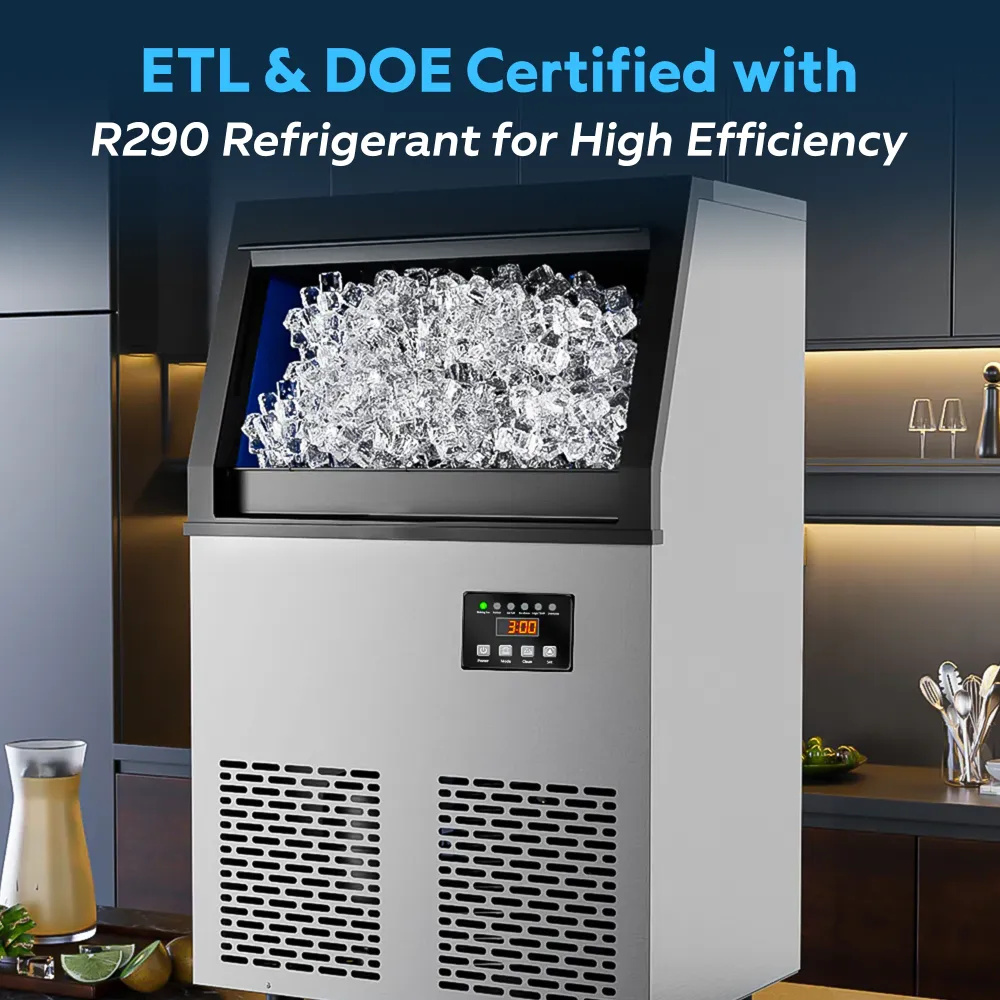 ChillCore Series 20'' Commercial Undercounter Ice Machine with 35 lb Bin, 150 lb/day, 1 Year Warranty