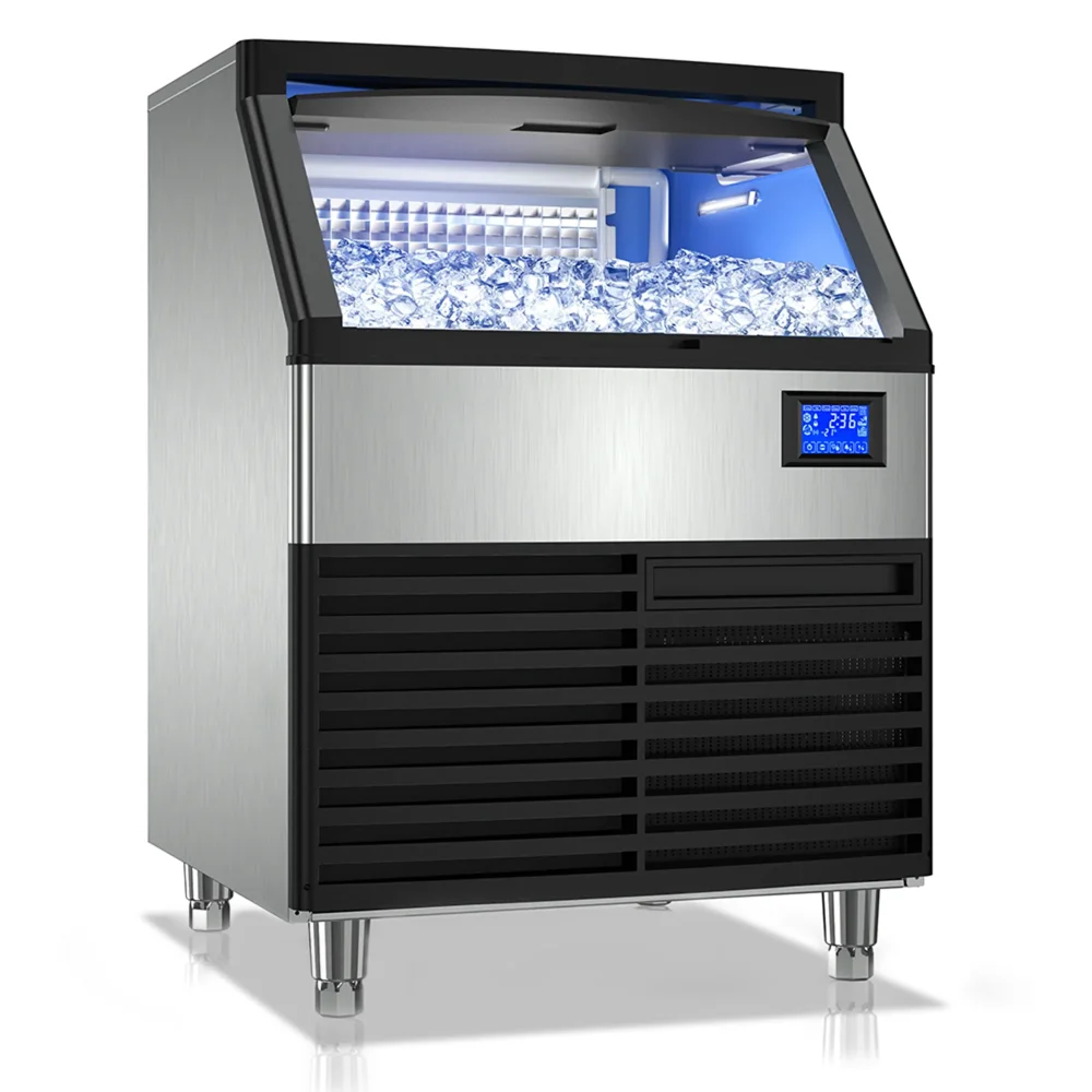 ChillCore Series 26'' Commercial Undercounter Air Cooled Ice Machine With 80lb Bin, 200 lb/day