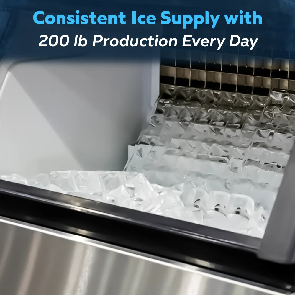 ChillCore Series 26'' Commercial Undercounter Air Cooled Ice Machine With 80lb Bin, 200 lb/day