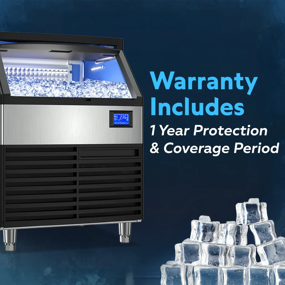 ChillCore Series 26'' Commercial Undercounter Air Cooled Ice Machine With 80lb Bin, 200 lb/day