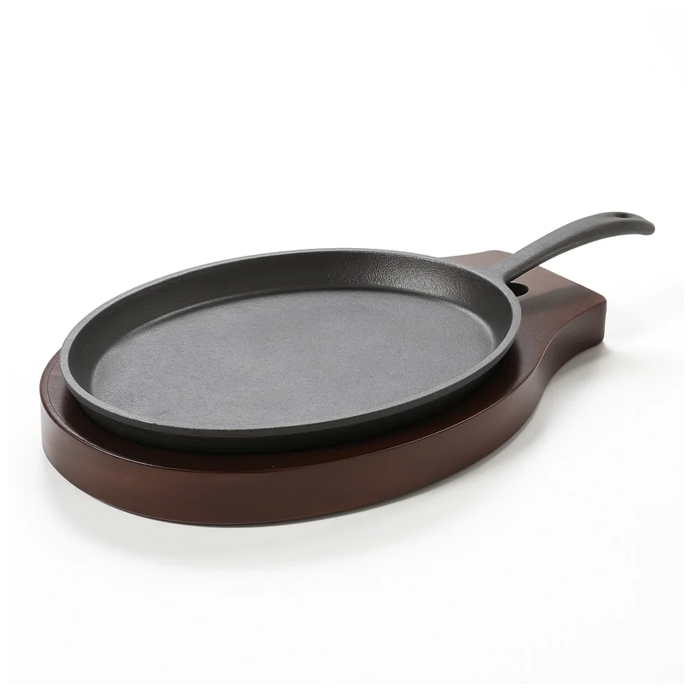 ChefCraft Series 15" Cast Iron Skillet with Wooden Base
