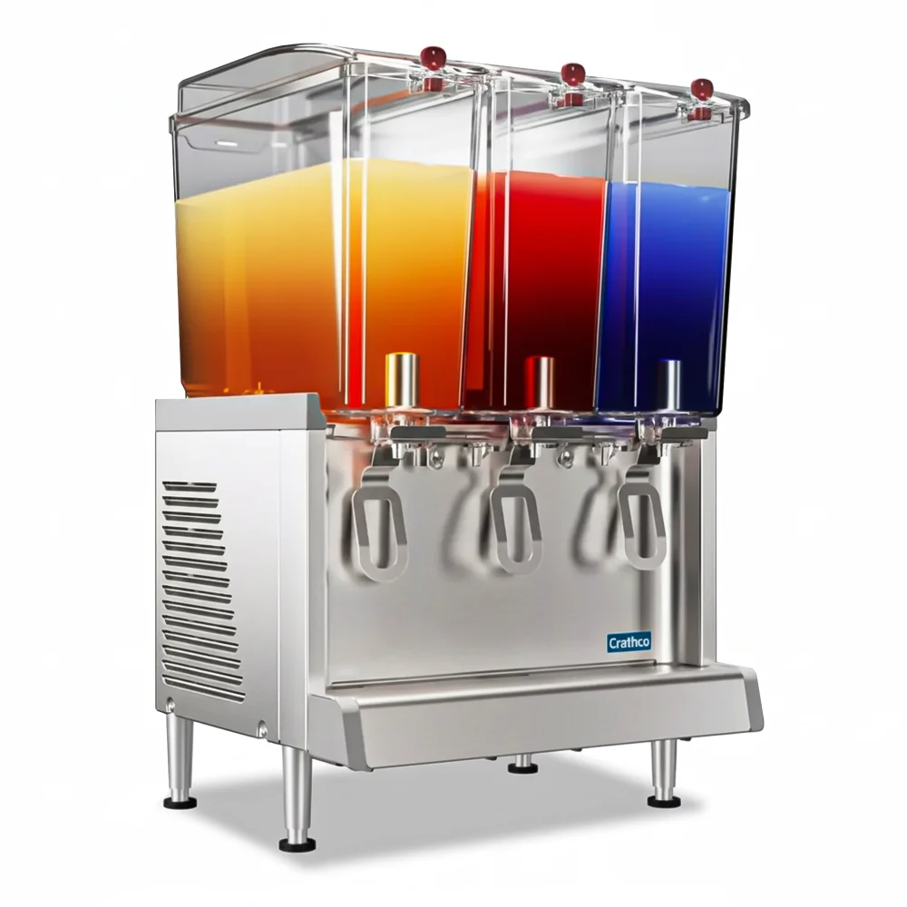 Crathco CS-3L-16 Refrigerated Beverage Dispenser, Triple 4.75 Gallon Bowls, 120V
