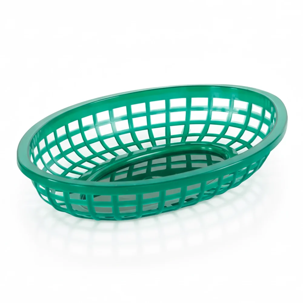 ChefCraft Series Fast Food Basket, Plastic, 10" x 7", Green