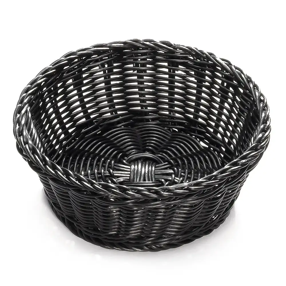 ChefCraft Series 8" Woven Basket, Round, Black