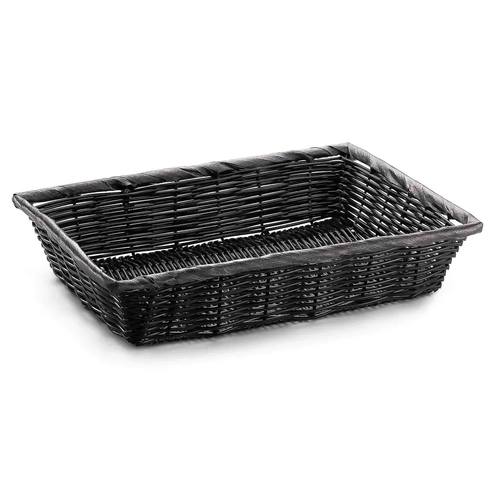 ChefCraft Series 11.5" Woven Basket, Rectangular, Black