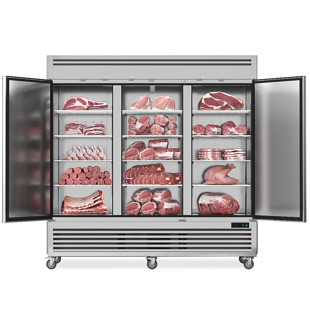 ChillCore Series 82" Reach-In Freezer, 3 Sections, Stainless Steel, 1 Year Warranty