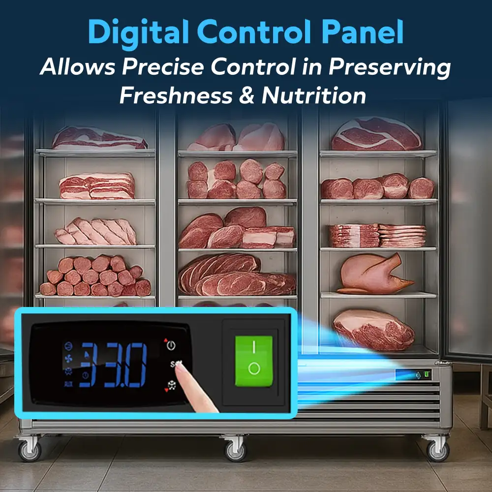 ChillCore Series 82" Reach-In Freezer, 3 Sections, Stainless Steel, 1 Year Warranty