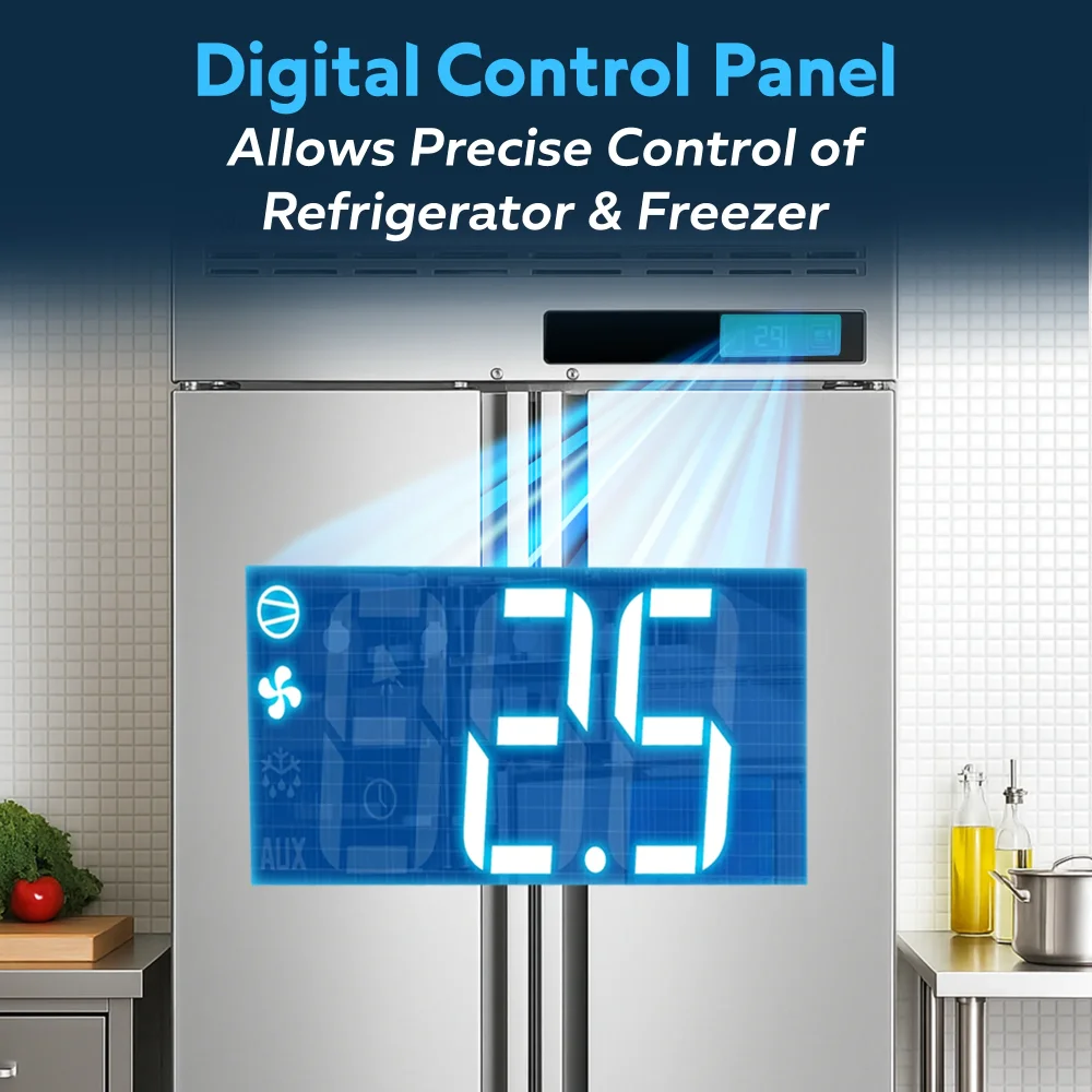 ChillCore Series 48" Reach-In Refrigerator & Freezer Combo, 2 Sections, Stainless Steel, 1 Year Warranty