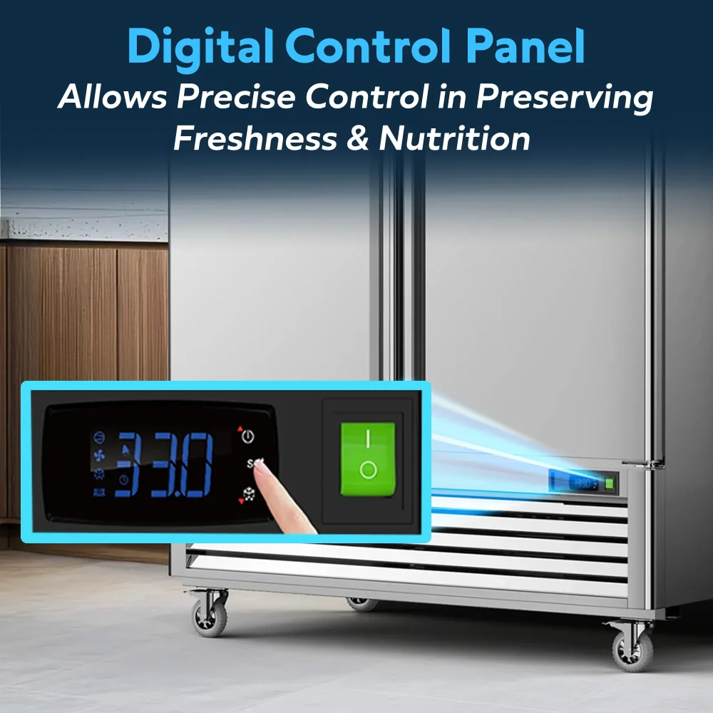 ChillCore Series 54" Reach-In Freezer, 2 Sections, Stainless Steel, 1 Year Warranty