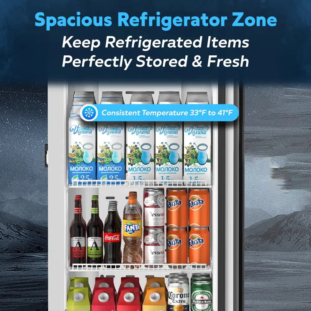 ChillCore Series 23" Refrigerated Glass Door Merchandiser, 1 Section, 12.5 Cu. Ft, 1 Year Warranty