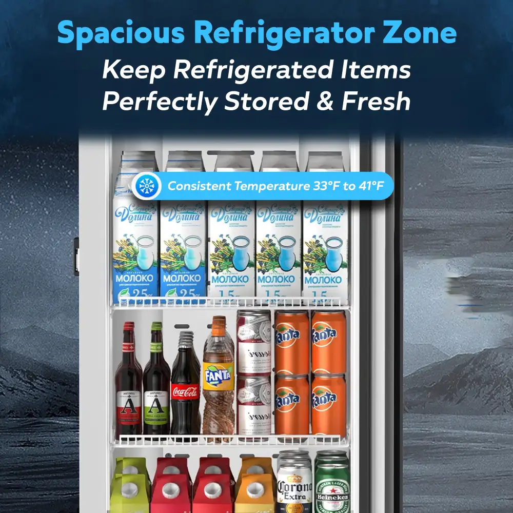 ChillCore Series 21.2" Refrigerated Glass Door Merchandiser, 1 Section, 9.0 Cu. Ft, 1 Year Warranty
